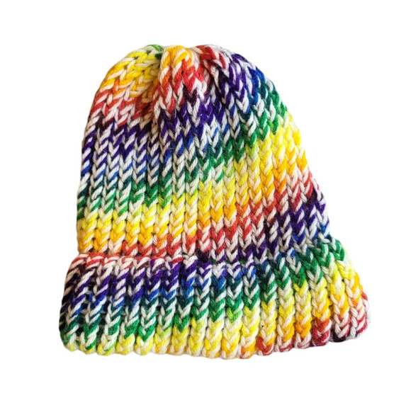 Vintage Rainbow Knit Beanie - Picture 1 of 7